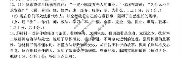 泰山教育联盟2026届高三考试模拟(4月)语文答案