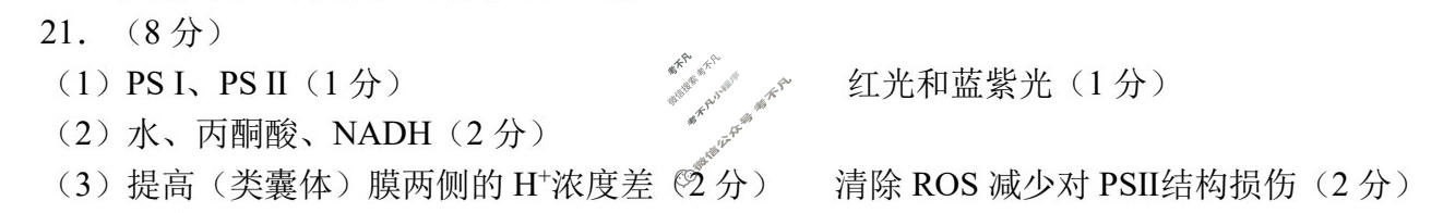 日照市2023级高三模拟考试(2026.04)生物答案
