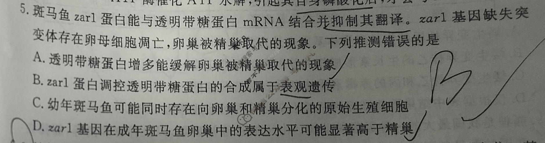 [黄冈八模·文海]2026届高三大练习(二)2生物(JX)试题