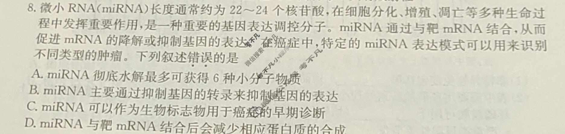 [金玉米]陕西教育联盟2026届高三一轮复习收官卷(二)2生物试题