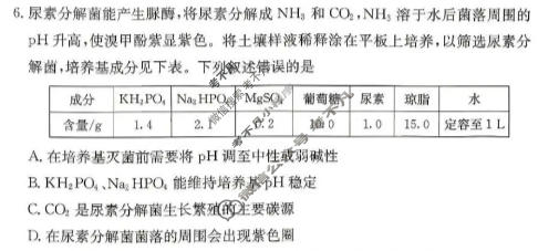 [炎德英才名校联考联合体]2026年高二期中生物试题