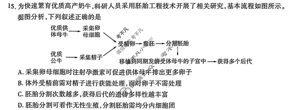 [金考卷]2026年普通高招全国统一考试临考预测卷生物A卷(江苏版)试题