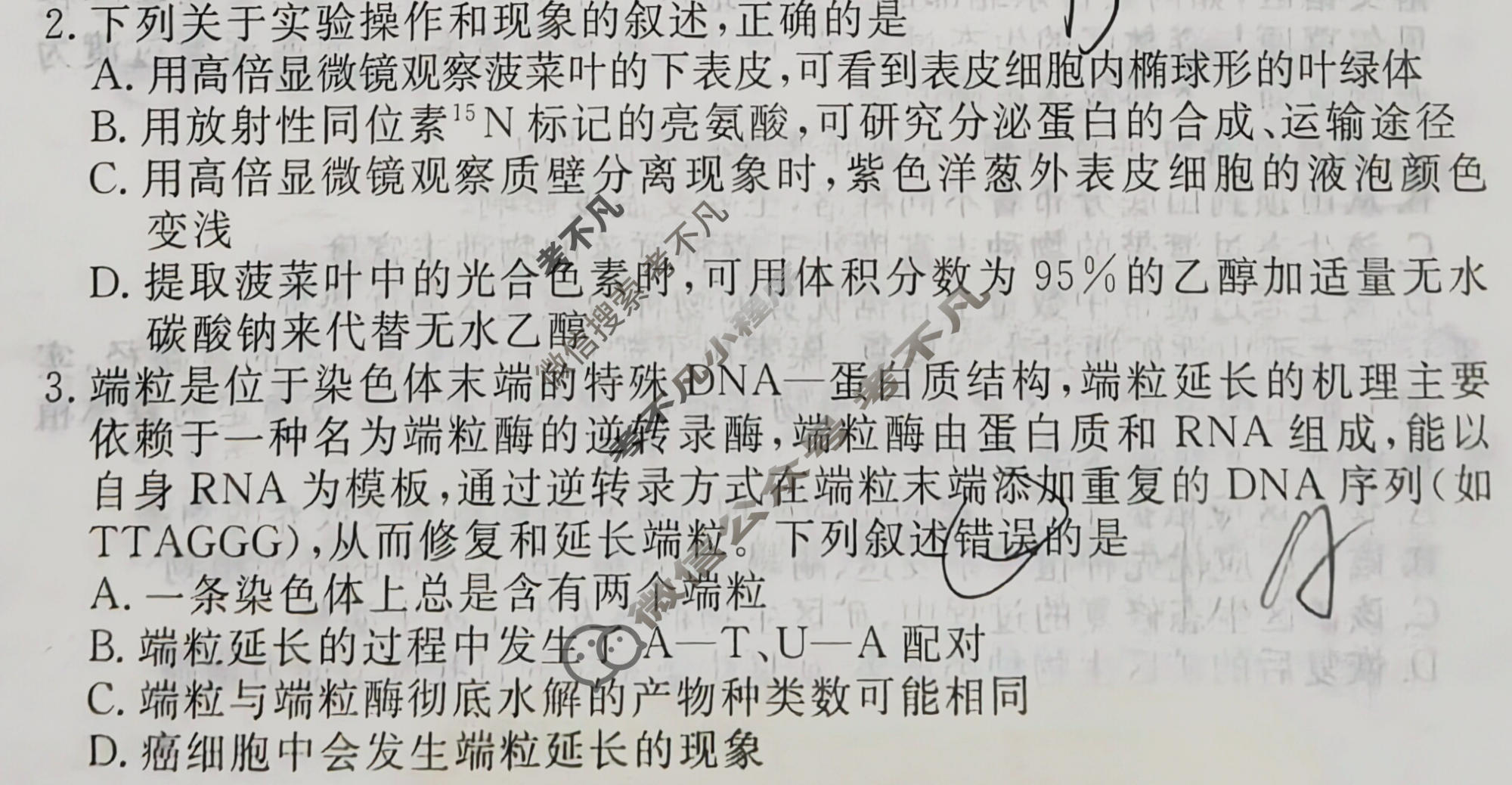 2026年衡水金卷先享题·高考压轴冲刺(二)2生物(Y)试题