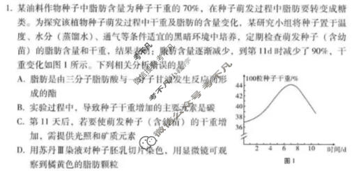 云南师大附中2026届高三高考适应性月考卷(5月)(黑黑黑黑白黑白白)生物试题