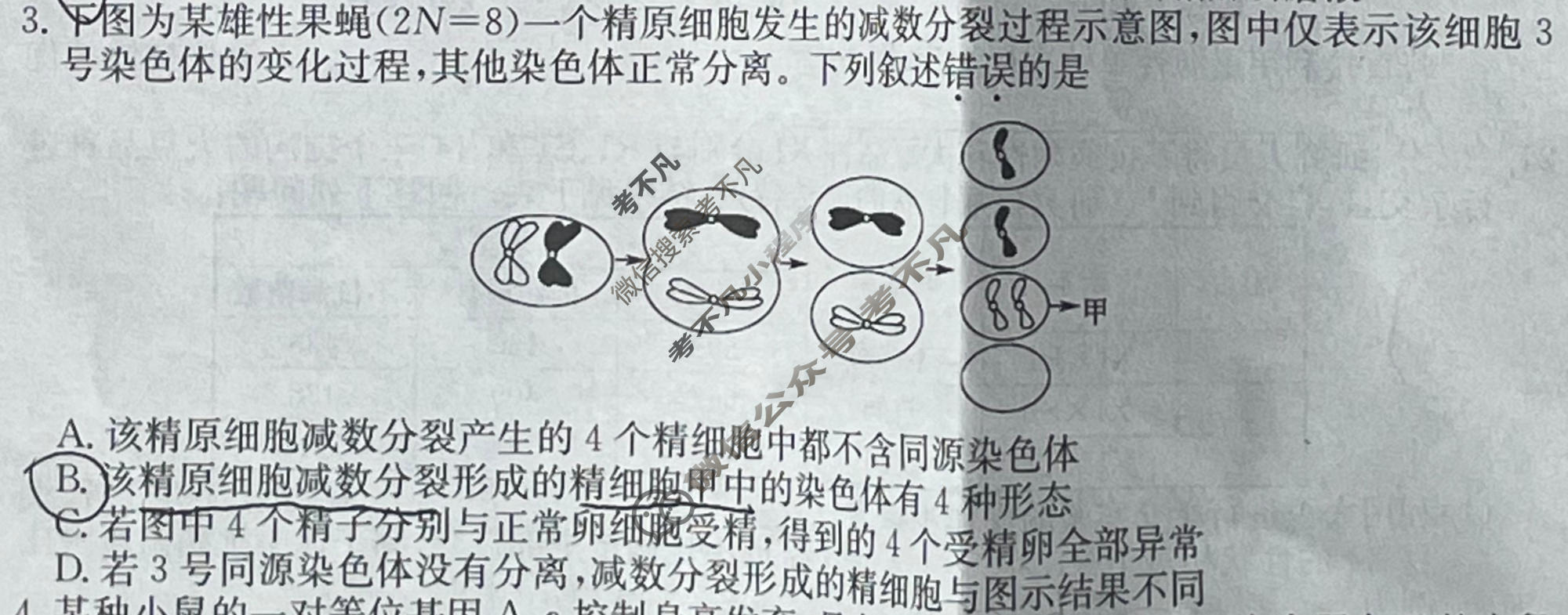 高三2026年普通高中学业水平选择性考试冲刺压轴卷(三)3生物HN试题