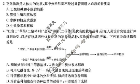 甘肃省金太阳2025-2026学年高二下学期5月联考(5.8)生物试题