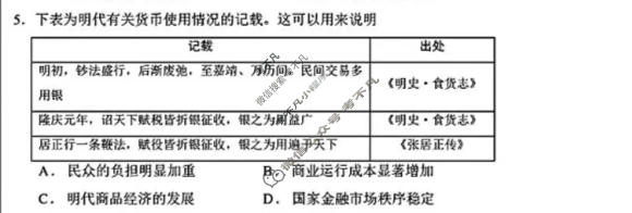 [金考卷]2026年普通高招全国统一考试临考预测卷历史B卷(云南)试题