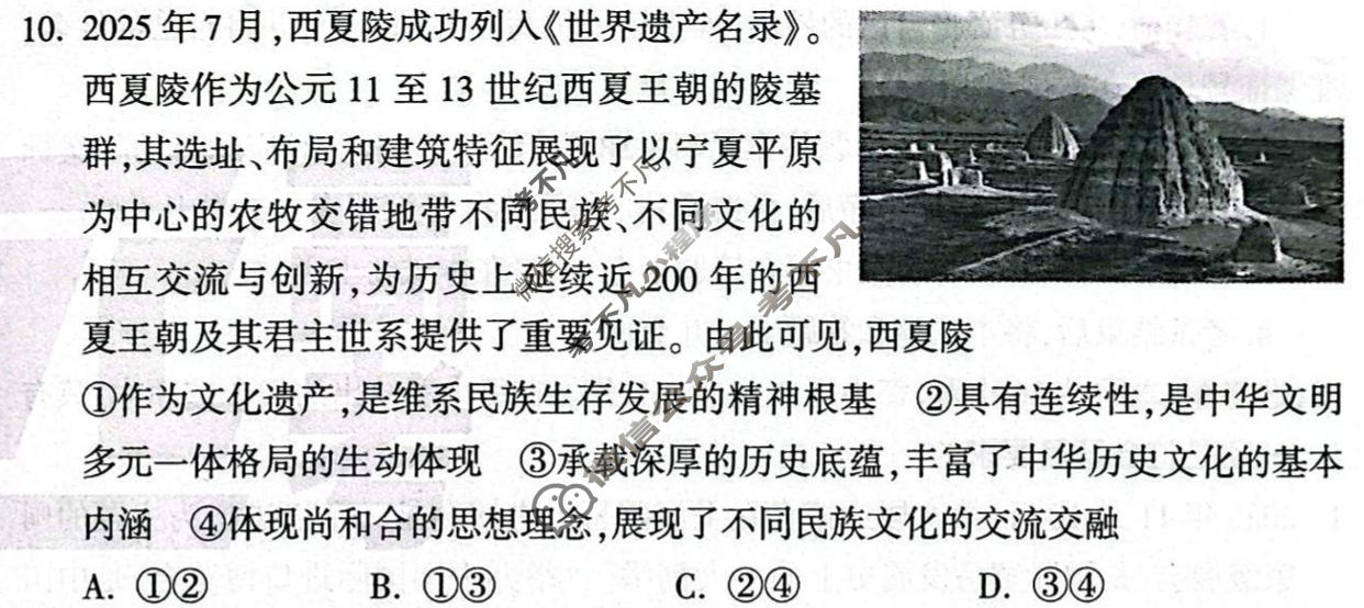 [黑白卷]2026年普通高等学校招生全国统一考试(白卷)政治(新高考)试题