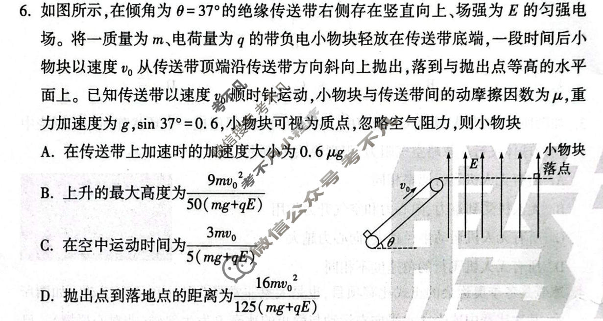 [黑白卷]2026年普通高等学校招生全国统一考试(白卷)物理(新高考}试题