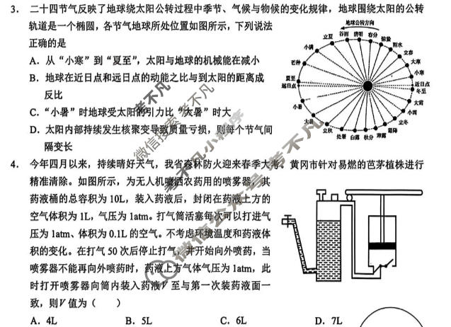 湖北省鄂东南联盟2026年春季高三年级模拟考(5月)物理试题
