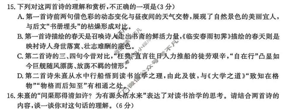 济南市2026届高三针对性训练(5月)语文试题