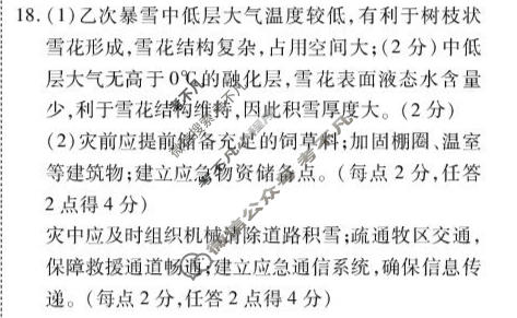 [衡水金卷]广东省2026届高三年级5月份学情调研地理答案