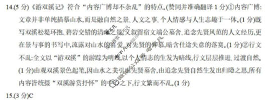 巴蜀中学高2026届5月适应性月考(九)9语文答案