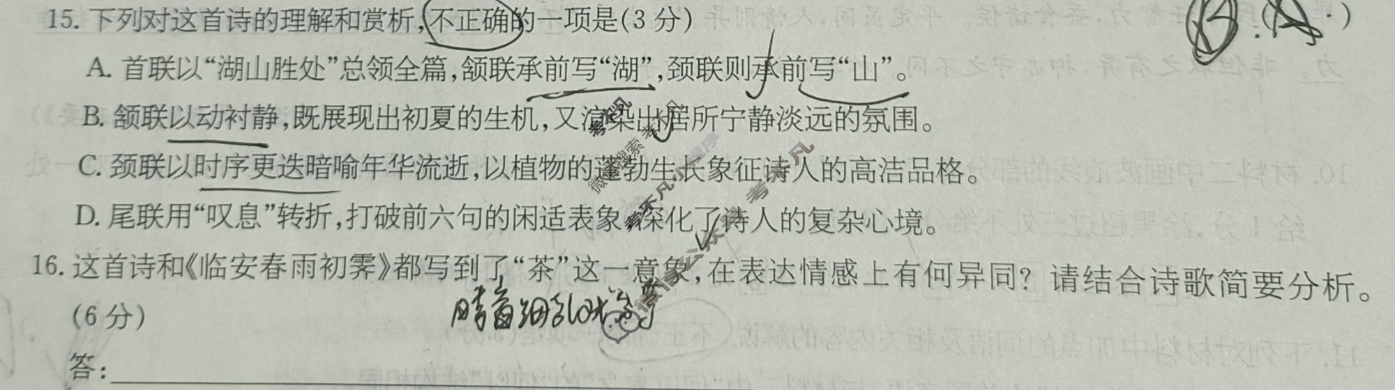 高三2025~2026学年核心突破(三十二)32语文试题