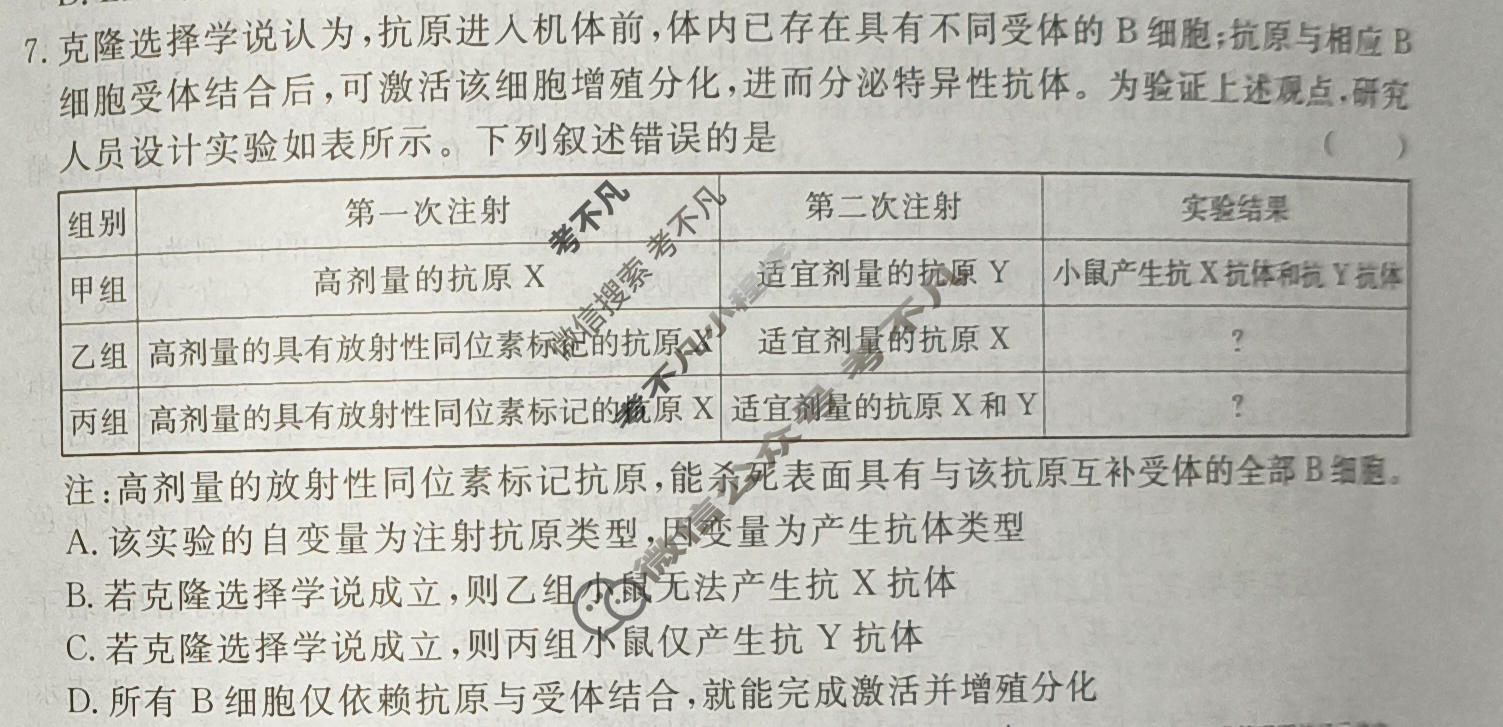 高三2026届高考冲刺综合训练(五)5生物试题