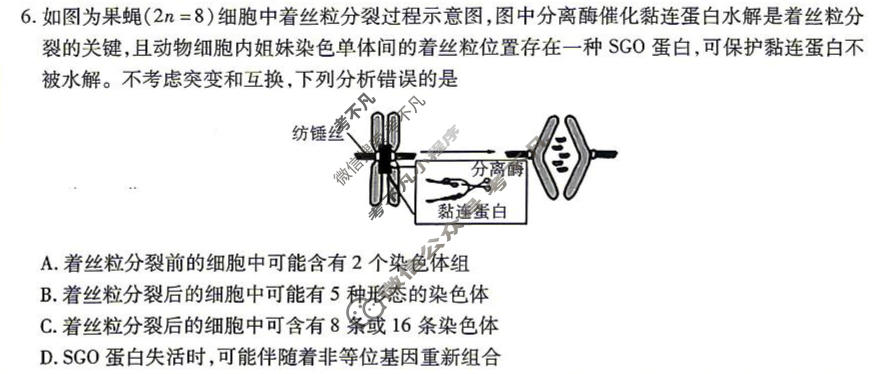 [金考卷]2026年普通高招全国统一考试临考预测卷生物B卷(河北)试题