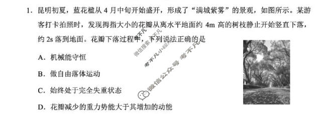 云南省2026届高考备考练习题(5月)物理试题