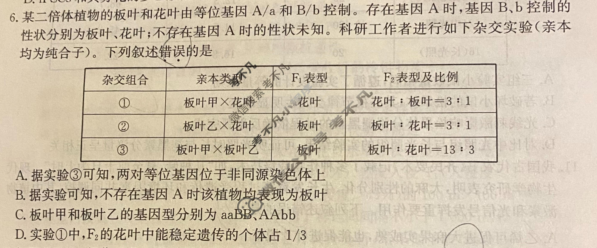 高三2026年普通高中学业水平选择性考试猜题信息卷(二)2生物B1试题
