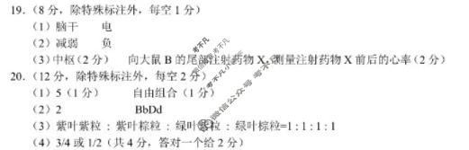 毕节市2026届高三年级高考第三次适应性考试(5月)生物答案