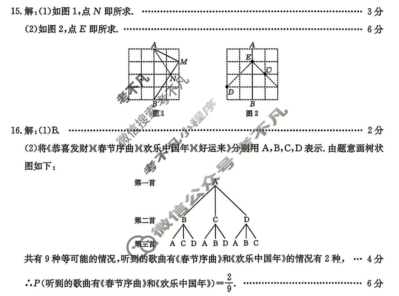 2026年初三初中学业水平冲刺(一)1(JX)数学答案