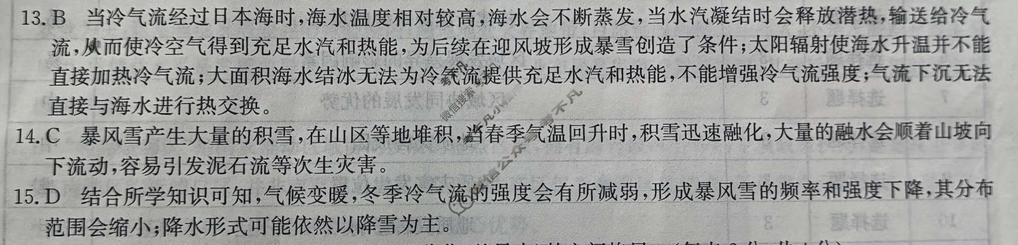 高三2026年普通高校招生选择性考试冲刺押题训练(五)5地理(B N)答案