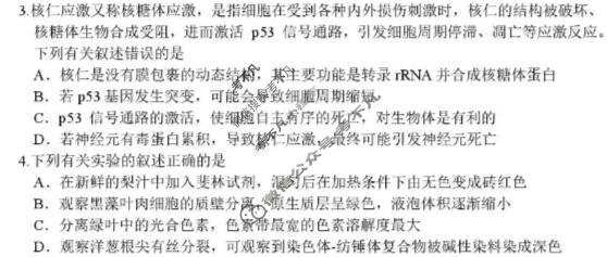 盐城市2026届高三考前指导卷(5月)生物试题