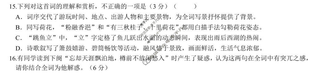 安徽省2026届高三规范性训练(5月)语文试题