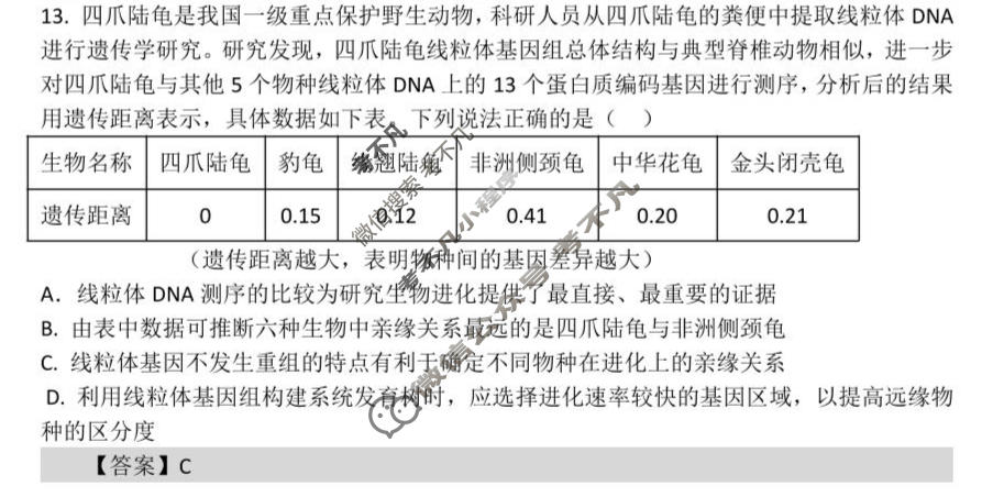 合肥市第八中学2026届高三最后一卷生物答案