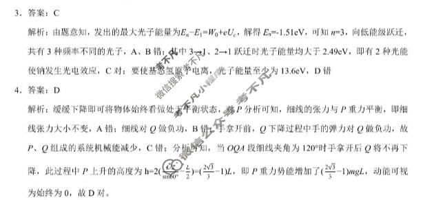 湖北省2026年普通高等学校招生仿真模拟统一考试(5月)物理答案