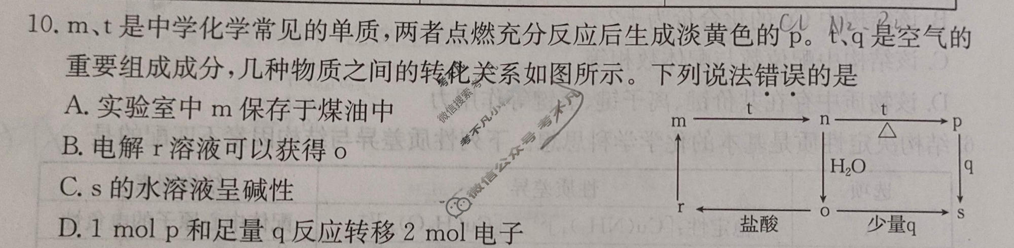 2026年普通高中学业水平选择性考试100所名校高考冲刺卷·化学样卷(一)1[26·(新高考)高考样卷·化学·SSQN]试题