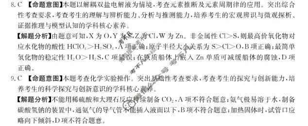 2026年普通高中学业水平选择性考试100所名校高考冲刺卷·化学样卷(一)1[26·(新高考)高考样卷·化学·SSQN]答案