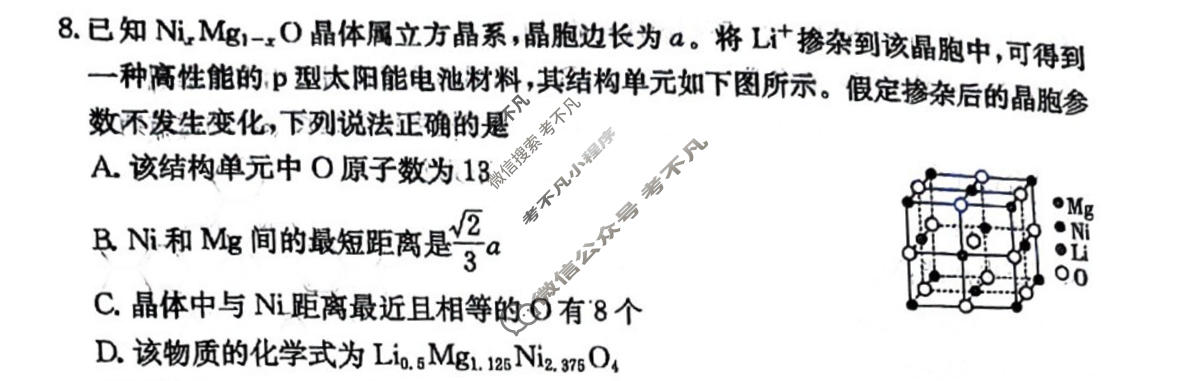 2026年普通高中学业水平选择性考试100所名校高考冲刺卷·化学样卷(二)2[26·(新高考)高考样卷·化学·SSQN]试题