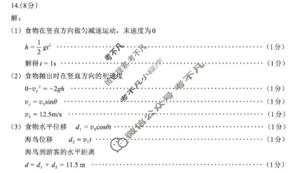 福建省名校联盟2026届高三联考(5月)物理答案