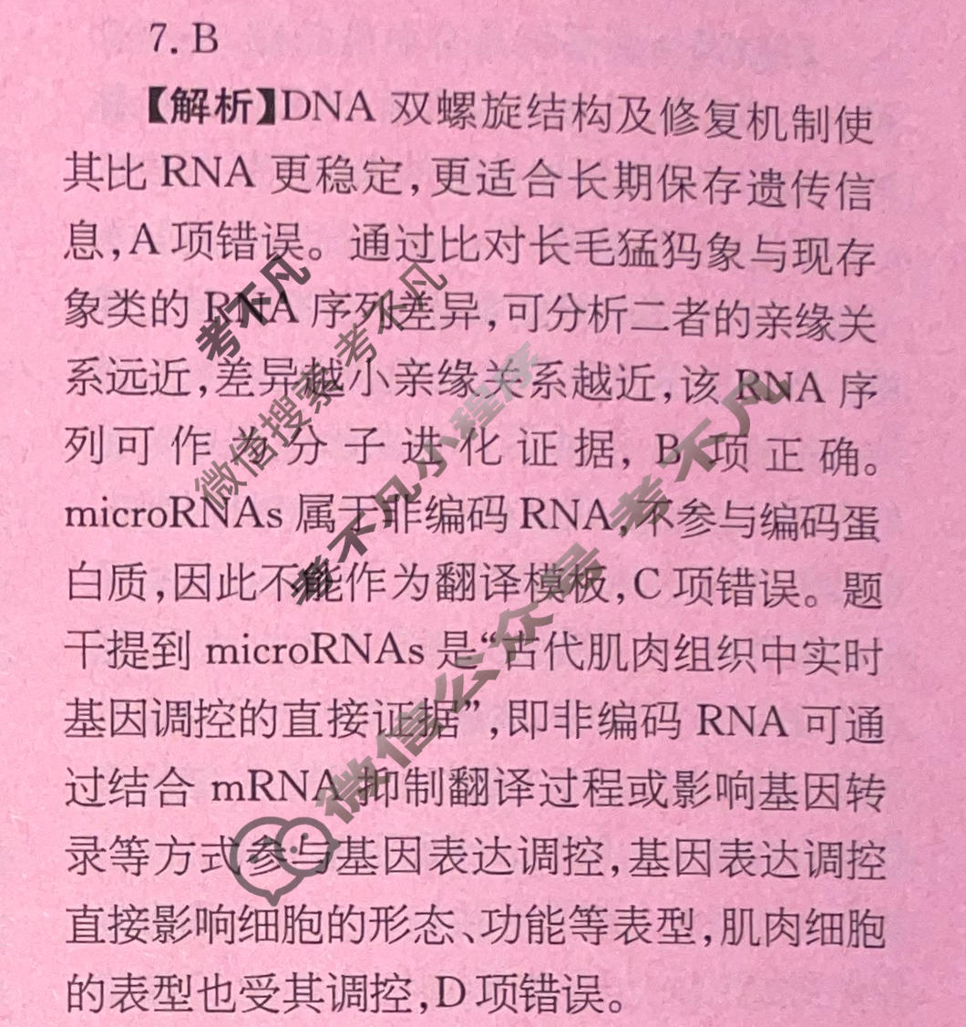 高三2026年普通高校招生统一考试核心突破决战高考(二)2生物YN答案