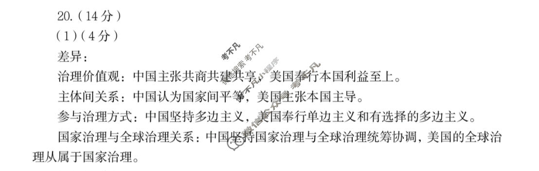 哈三中2026年高三学年第四次模拟考试历史答案