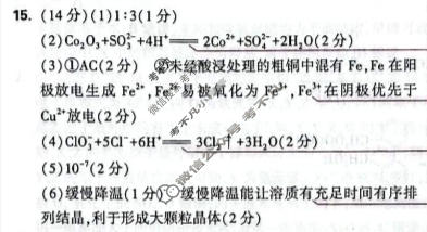 [黑白卷]2026年普通高等学校招生全国统一考试(白卷)化学(新高考)答案