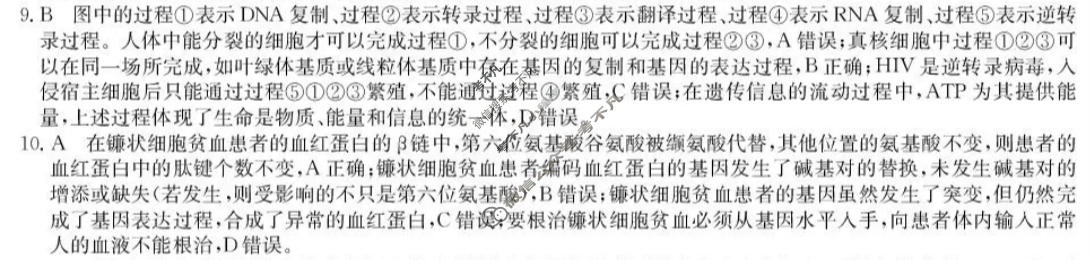 [洛阳强基联盟]2025-2026学年高一6月检测生物答案