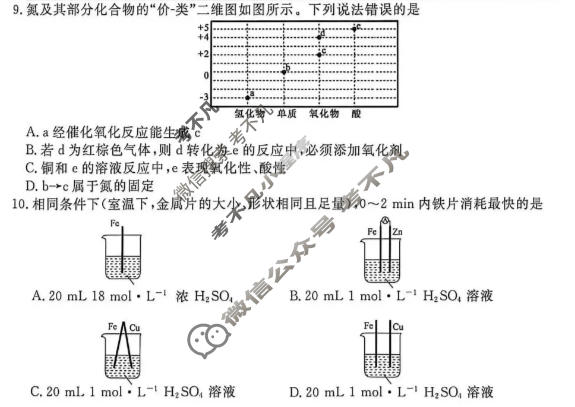 [点石联考]2026届高一年级6月练习卷化学试题
