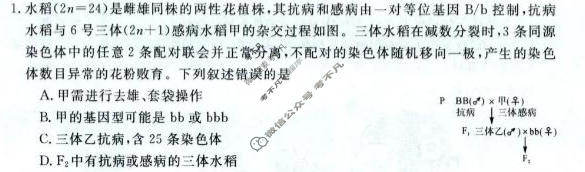河南省新未来2025-2026学年高一年级测评(6月)生物试题