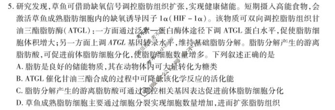 [天一大联考]湖南省2025-2026学年高二7月联考(HUN202607)生物试题