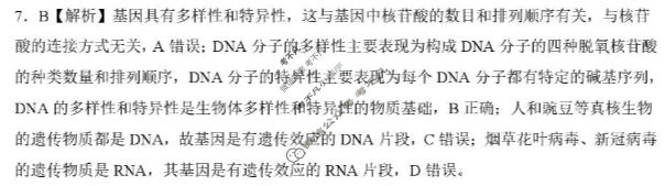 [百师联盟]河北省2026-2027学年高二9月联考生物答案