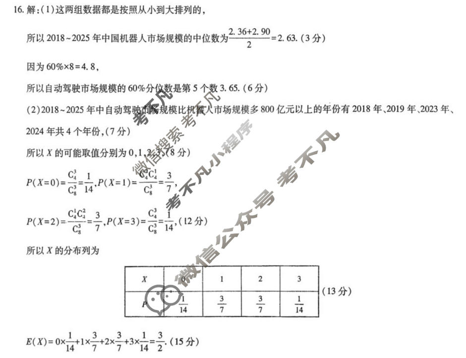 四川省大数据智学领航2026年高三联考(SC)(9月)数学答案