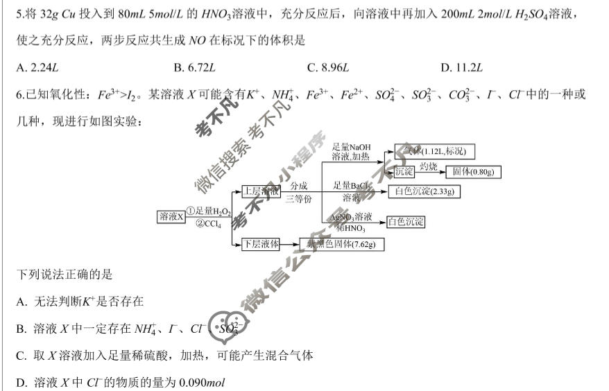 五省联考2027届高考适应性考试化学B试题
