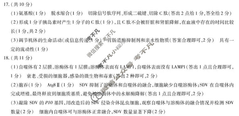[天一大联考]河南省2026-2027学年高三9月联考(HN2026092)生物答案