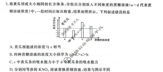 [青桐鸣]2026-2027学年高三年级过程性作业评价(10月)生物试题