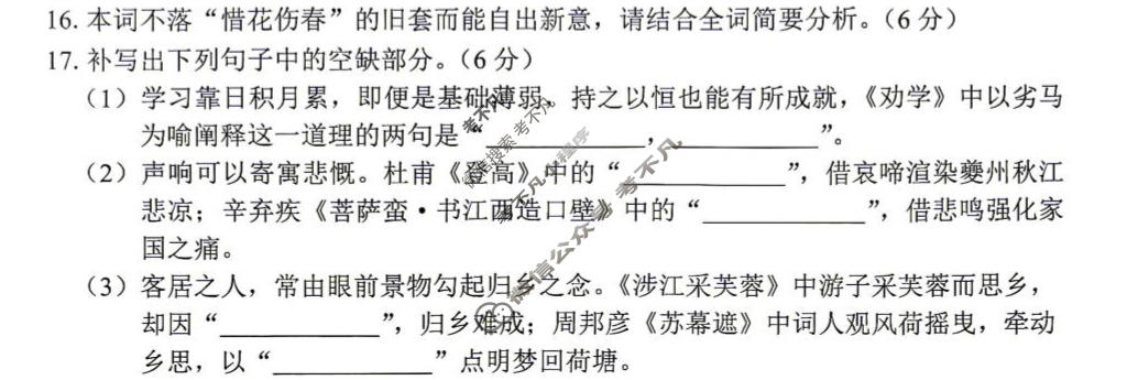 山东省实验中学2027届高三第一次诊断性考试(10月)语文试题