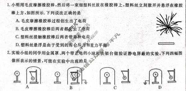 河南省2026-2027学年高二上学期10月测评(7040B)物理试题