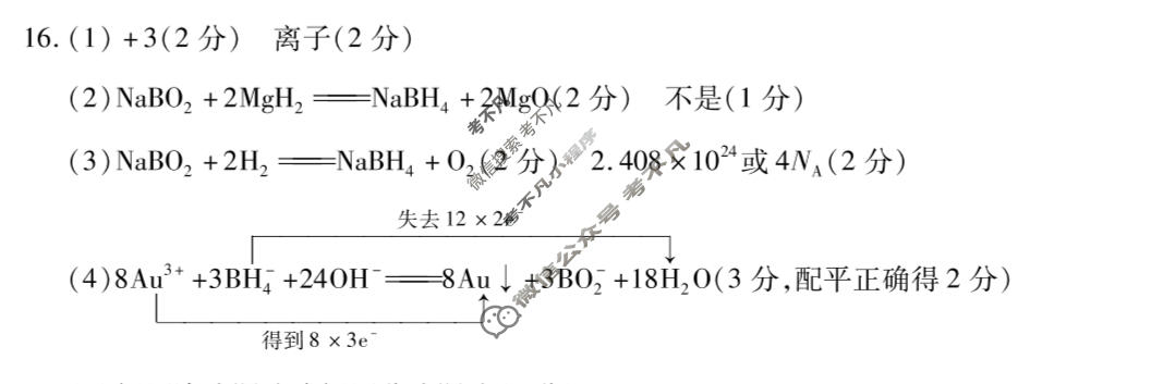 [天一大联考]2026年高三年级10月联考(★★★202610)化学答案
