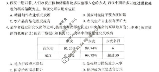 重庆市南开中学高2027届高三质量检测(10月)历史试题