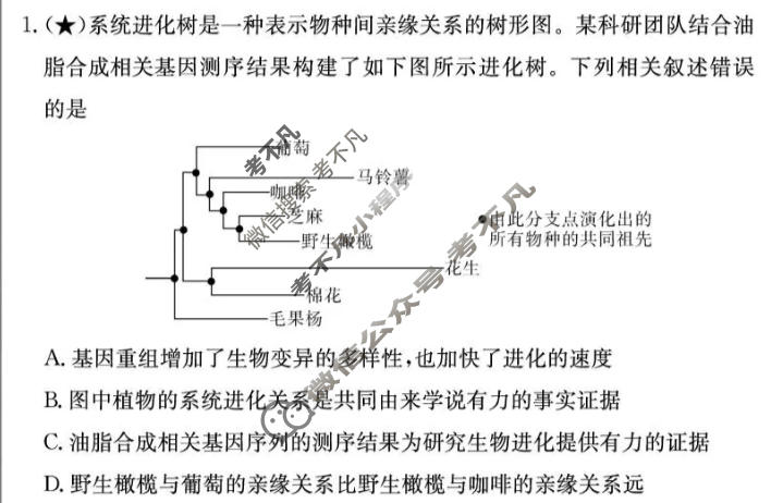 [炎德英才大联考]长郡中学2026年高二10月联考(N)生物试题
